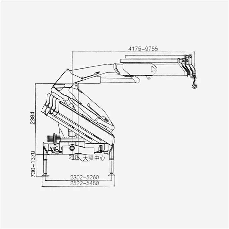 10 tonnas 4 × 2 kravas mašīnās piestiprināts kravas celtnis ar Cummins 8,3L dzinēju LHD vai RHD